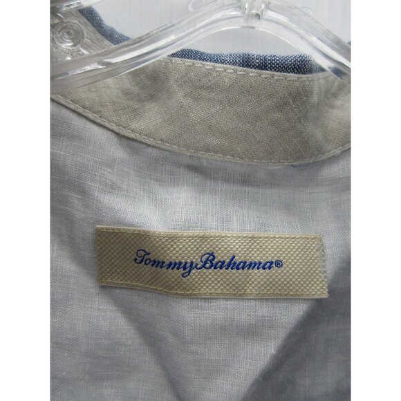 Tommy Bahama Shirt XXL Linen Hawaiian Button Up Camp Pocket Marlin Logo - Picture 8 of 10